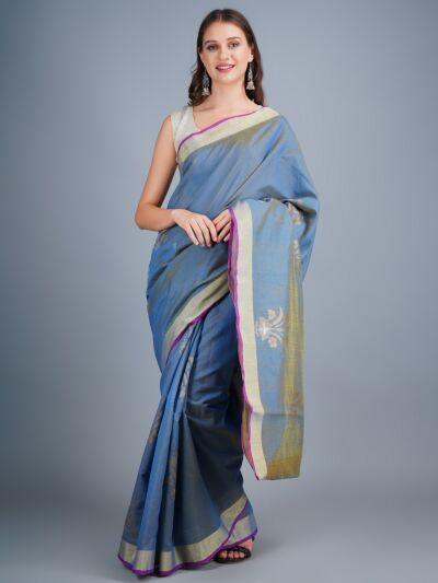 Blue Handwoven Banarasi  Saree