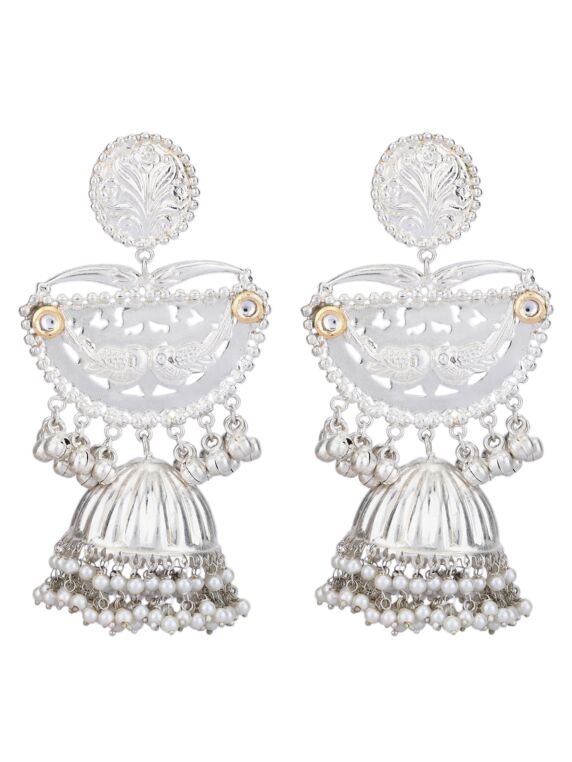 Ghungroo Style Silver Tone Jhumka