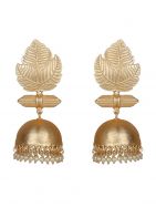 Leaf Style Matte Gold Stud Jhumka