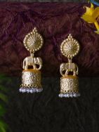 Elephant Style Matte Gold Jhumka