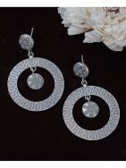 Tribal Silver Tone Brass Earrings