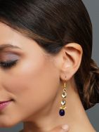 Blue handcrafted Gold tone Kundan Earrings