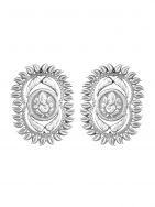 Lord Ganesha handcrafted Silver Stud  Earrings