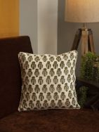 Green Hand Block Printed Cotton Cushion Cover