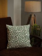 Light Green Hand Block Printed Cotton Cushion Cover