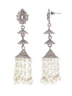 Handcrafted Silver Tone Brass Tribal Jhumki