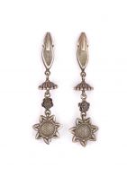 Tribal Silver Tone Brass Earrings