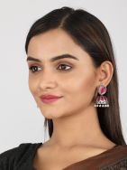 Bohemian Tale Silver Tone Brass Enamel jhumki