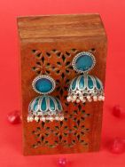 Bohemian Tale Silver Tone Brass Enamel jhumki