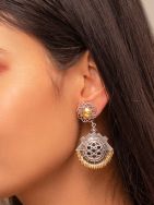 Tribal  Dual Tone Brass Earrings