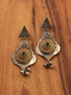 Tribal  Dual Tone Brass Earrings