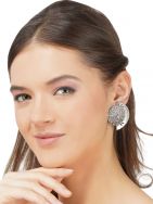 Tribal Silver Tone Brass Earrings