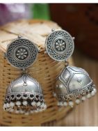 Tribal Silver Tone Brass Jhumka