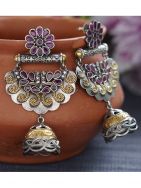 Handcrafted Dual Tone Brass Long  Jhumka