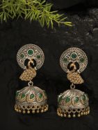 Handcrafted Dual Tone Brass Peacock Jhumka