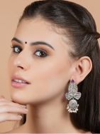 Tribal Silver Tone Brass Earring