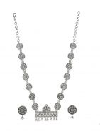 Silver Tone Tribal long Necklace Set ( Set of 2)