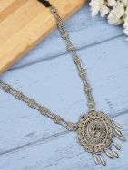 Silver Tone Tribal long Necklace