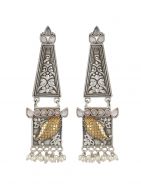 Tribal Dual Tone Brass Earring