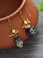 Matte Gold Kundan Earrings