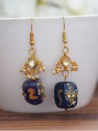 Matte Gold Kundan Earrings