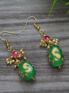 Matte Gold Kundan Earrings