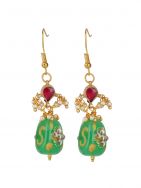 Matte Gold Kundan Earrings