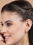 Matte Gold Kundan Earrings