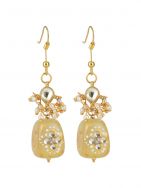 Matte Gold Kundan Earrings