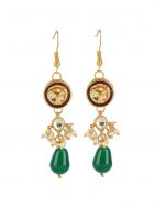 Matte Gold Kundan Earrings