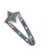 Tribal Silver Tone Brass Earrings