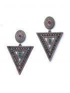 Trigno Silver Tone Tribal Necklace Set ( Set of 2)