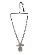 Silver Tone Tribal long Necklace Set ( Set of 2)