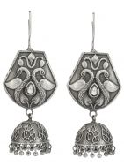 Handcrafted Silver Tone Brass Tribal Jhumki