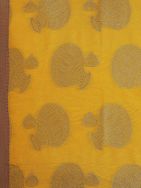 Yellow Brocade  Banarasi Cushion Cover - Size 16 x 16 Inch