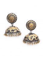 Handcrafted Dual Tone Brass  Jhumka