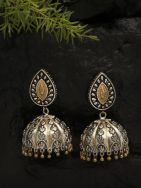 Handcrafted Dual Tone Brass Peacock Jhumka