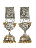 Handcrafted Dual Tone Brass Long  Jhumka