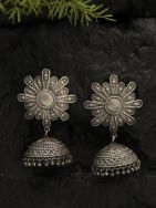 Handcrafted Silver Tone Brass Jhumka