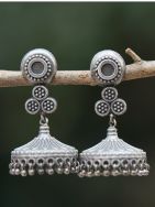 Tribal Silver Tone Brass  Jhumka