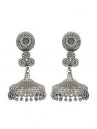 Tribal Silver Tone Brass  Jhumka