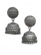 Handcrafted Silver Tone Brass Jhumka