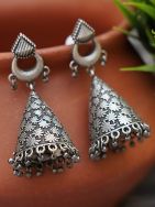 Tribal Silver Tone Brass Jhumka