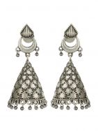 Tribal Silver Tone Brass Jhumka