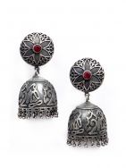 Handcrafted Silver Tone Brass Jhumka