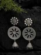 Handcrafted Silver Tone Brass Jhumka