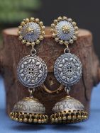 Handcrafted Dual Tone Brass layered Jhumka