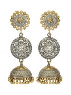 Handcrafted Dual Tone Brass layered Jhumka