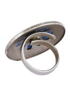 Blue Silver Tone Tribal Brass adjustable Ring