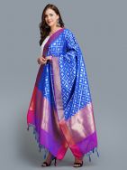 Blue Art Silk Banarasi Dupatta